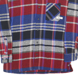 MARRAKECH Mens Blue & Red Plaid Shirt M Cotton Blend Long Sleeve Casual Checked