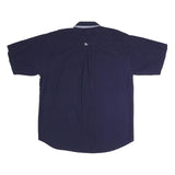 HUNTING HORN Mens Navy Blue Cotton Shirt XL Button Down Casual Summer