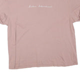 BARBOUR INTERNATIONAL Womens Pink Graphic T-Shirt UK 16 Short Sleeve Crew Neck