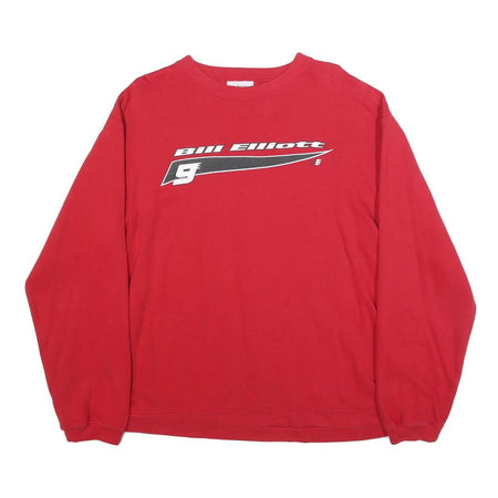 CHASE AUTHENTICS Mens Red Bill Elliott Crew Neck L Sweatshirt Cotton Blend