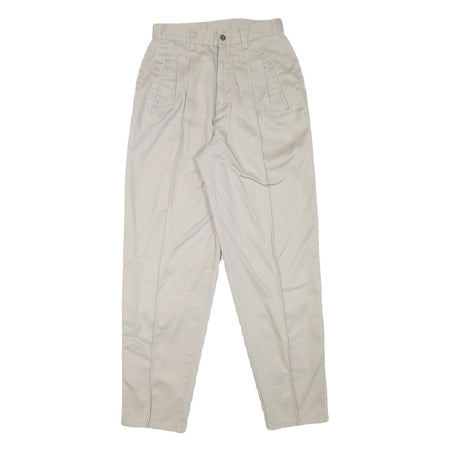 NORTHERN REFLECTIONS Womens Slim Beige Cotton Blend Trousers W25 L29 Zip Closure