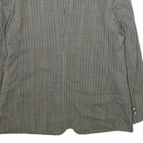 SALKO Womens Grey Wool Check Blazer Jacket L Button Closure Classic Fit