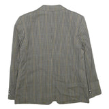 SALKO Womens Grey Wool Check Blazer Jacket L Button Closure Classic Fit