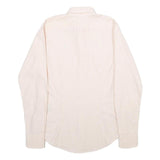 RALPH LAUREN Womens Cream & Pink Stripe Shirt UK 4 Slim Fit Button Down Collar