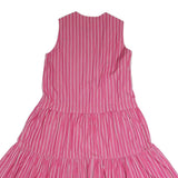 MAX MARA LEISURE Womens Pink & White Striped Day Cotton Blend Sleeveless Midi