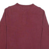 TOMMY HILFIGER Mens Maroon Henley Shirt M Long Sleeve Round Neck Casual Cotton