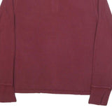TOMMY HILFIGER Mens Maroon Henley Shirt M Long Sleeve Round Neck Casual Cotton