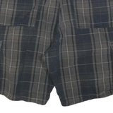 WRANGLER Mens Casual Shorts Blue & Brown Plaid L W36 Cargo Pockets