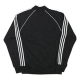 ADIDAS Mens Black & White Trefoil Logo Track Jacket M Polyester Blend Zip