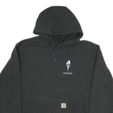 CARHARTT Mens Black Hoodie XL Olympic Torch Graphic Cotton Blend Pullover