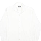 COVERI FACTORY Mens White Cotton Shirt M Classic Button Down Long Sleeve Casual
