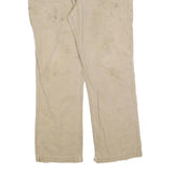 CARHARTT Mens Cotton Blend Beige Relaxed Straight Trousers W34 L30 Workwear