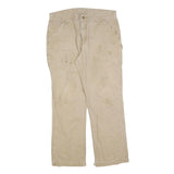 CARHARTT Mens Cotton Blend Beige Relaxed Straight Trousers W34 L30 Workwear