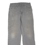 DICKIES Mens Regular Fit Grey Cotton Blend Denim Jeans W32 L32 Workwear Zip