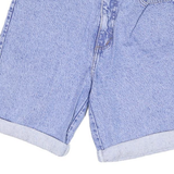 STEEL Womens Blue Denim Casual Shorts M W28 Rolled Hem Cotton Blend