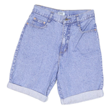 STEEL Womens Blue Denim Casual Shorts M W28 Rolled Hem Cotton Blend