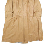 Womens Beige Cotton Plain Button Jacket L Lightweight Classic Single Breasted