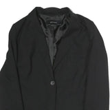 ZARA Womens Black Basic Jacket M Cotton Blazer Button Closure Classic Tailored
