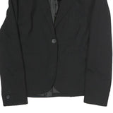 ZARA Womens Black Basic Jacket M Cotton Blazer Button Closure Classic Tailored