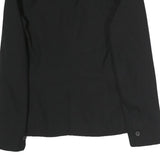 ZARA Womens Black Basic Jacket M Cotton Blazer Button Closure Classic Tailored