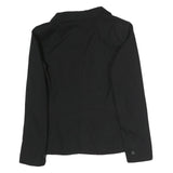 ZARA Womens Black Basic Jacket M Cotton Blazer Button Closure Classic Tailored