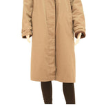 NINO Womens Beige Button Jacket M Polyester Blend Plain Winter Lightweight Long