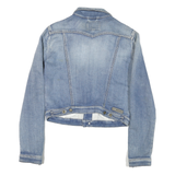 DIESEL Womens Blue Denim Button Jacket S Cotton Blend Fitted Casual