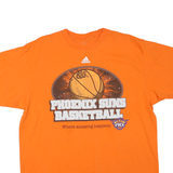 ADIDAS Mens Orange Phoenix Suns Basketball Graphic T-Shirt L Short Sleeve Crew