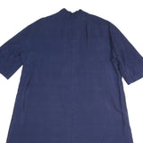 Womens Navy Cotton Blend Long Sleeve Open Front Jacket L Plain Classic Casual