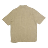 SIDEOUT Mens Beige Cotton Shirt L Casual Short Sleeve Button Front