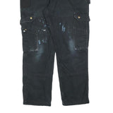 CARHARTT Mens Black Relaxed Fit Cargo Trousers W36 L30 Workwear Durable