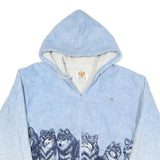 AMERI MODE Mens Blue Jacket M Polyester Blend Plain Zip Up Hooded Casual