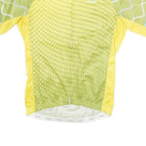 ARSUXEO Mens Yellow & Green Cycling T-Shirt L Short Sleeve 1/4 Zip Print