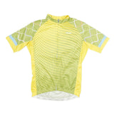 ARSUXEO Mens Yellow & Green Cycling T-Shirt L Short Sleeve 1/4 Zip Print