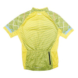 ARSUXEO Mens Yellow & Green Cycling T-Shirt L Short Sleeve 1/4 Zip Print