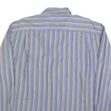 NAUTICA Mens Blue & Grey Striped Shirt XL Cotton Blend Long Sleeve Casual Button