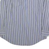 NAUTICA Mens Blue & Grey Striped Shirt XL Cotton Blend Long Sleeve Casual Button