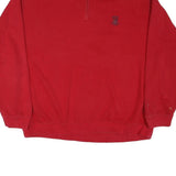 CHAPS Mens Red Quarter Zip Sweatshirt XL Embroidered Logo Casual