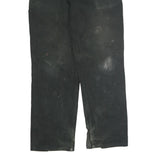 CARHARTT Mens Relaxed Black Cotton Trousers W34 L30 Workwear Zip Closure