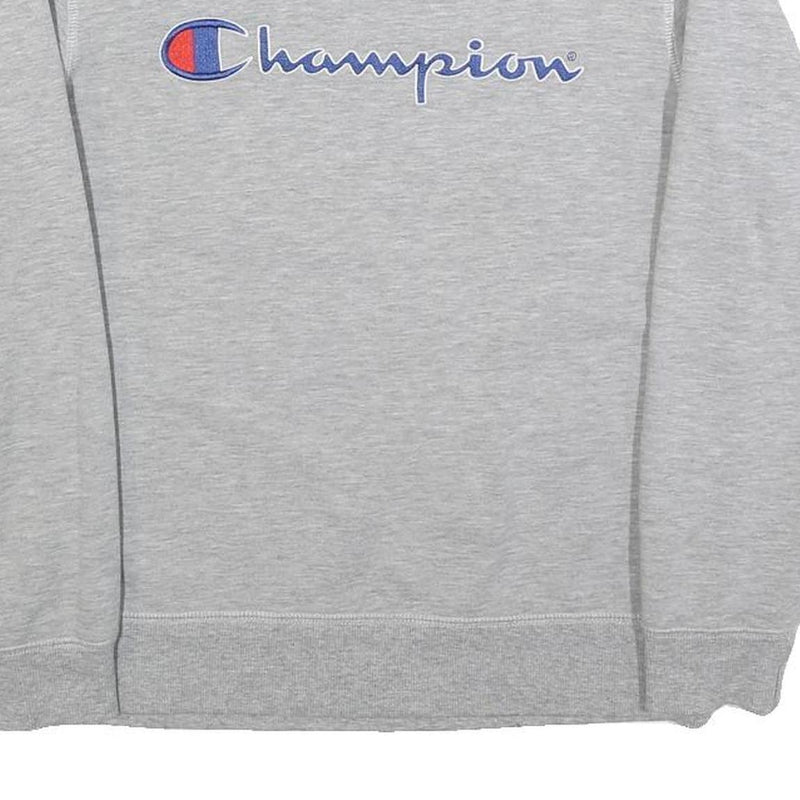CHAMPION Boys Grey Sweatshirt Crew Neck M Branded Logo Casual Comfort