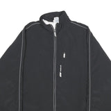 REEBOK Mens Black Zip Jacket M Polyester Plain Lightweight Sportswear Sports