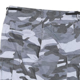 Mens Grey Camouflage Cargo Shorts L W40 Cotton Blend Casual Pocketed