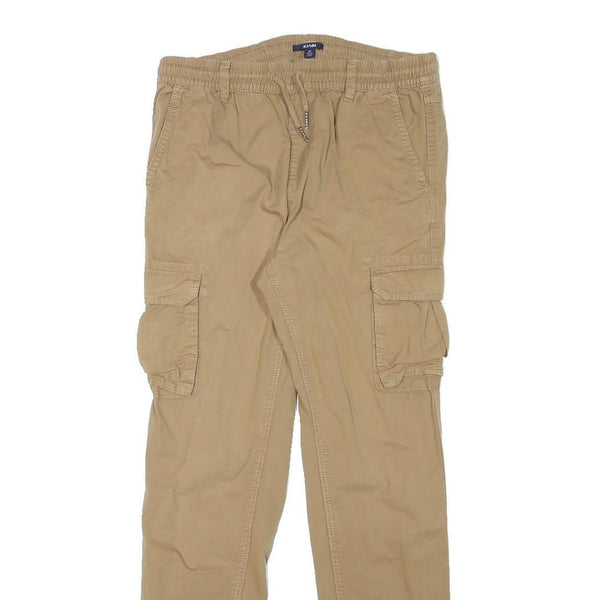 KIABI Womens Cotton Blend Beige Slim Cargo Trousers W28 L29 Drawstring Casual