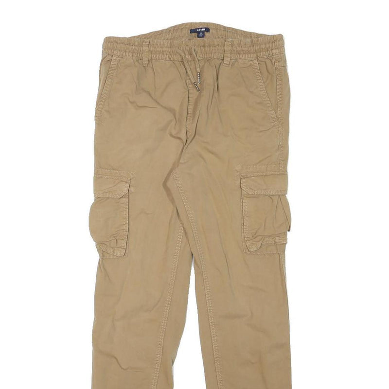 KIABI Womens Cotton Blend Beige Slim Cargo Trousers W28 L29 Drawstring Casual