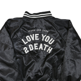 AUGUSTA Mens Black Varsity Jacket XL Polyester Blend Button Plain Retro