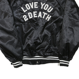 AUGUSTA Mens Black Varsity Jacket XL Polyester Blend Button Plain Retro