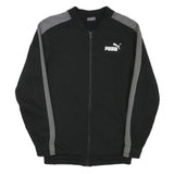 PUMA Mens Black & Grey Cotton Blend Zip Jacket XS Sportswear Casual Lightweight