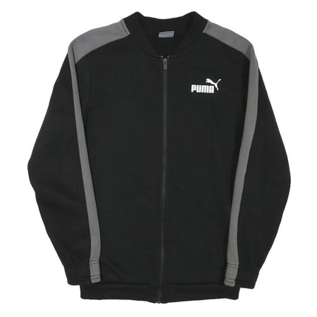 PUMA Mens Black & Grey Cotton Blend Zip Jacket XS Sportswear Casual Lightweight