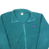 BANFF Womens Teal Plain Full Zip Polyester Jumper L Casual Warm Layer