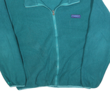 BANFF Womens Teal Plain Full Zip Polyester Jumper L Casual Warm Layer